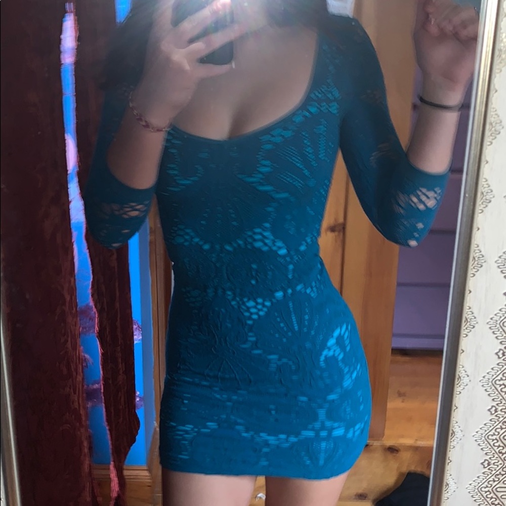 patterned mini dress